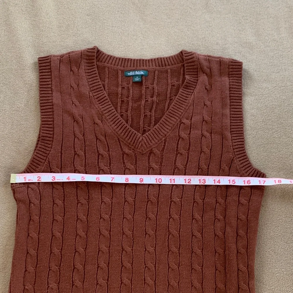 Wild Fable Women's V-Neck Cable Knit Sweater Vest - Brown - Picture 3 of 7